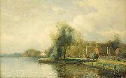 Gustaf Rydberg Landscape with pond Germany oil painting artist
